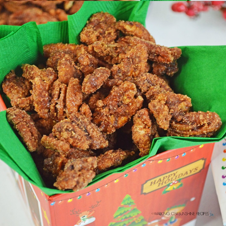 Candied Pecans in Christmas Snacks Box