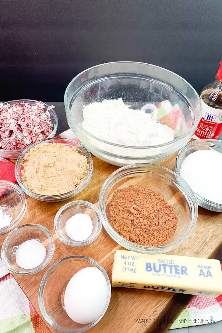 Ingredients for Christmas Peppermint Cookies
