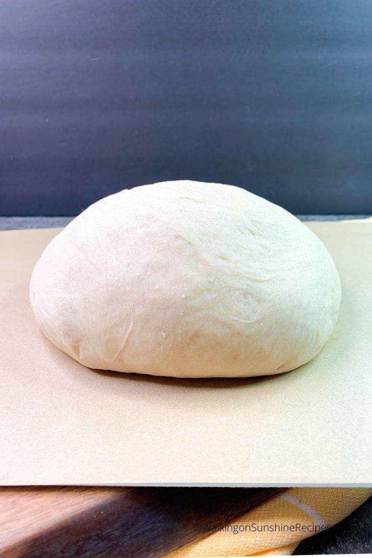 Bread dough ready to form into cinnamon rolls