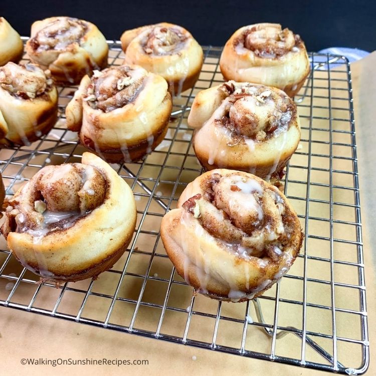 Homemade Cinnamon Rolls using Canned Biscuits and Pecans