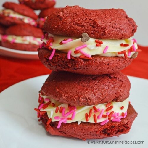 Red Velvet Sandwich Cookies | Walking on Sunshine