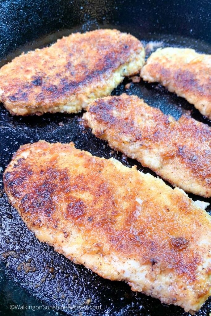 Chicken Cutlets in Cast Iron Skillet Recipe Walking on Sunshine