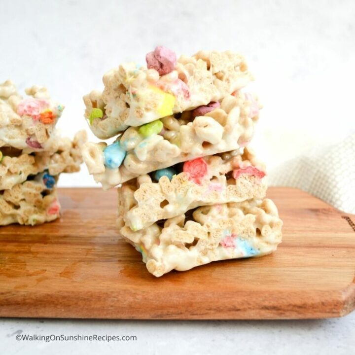 Lucky Charms Cereal Bars Recipe - Walking On Sunshine Recipes