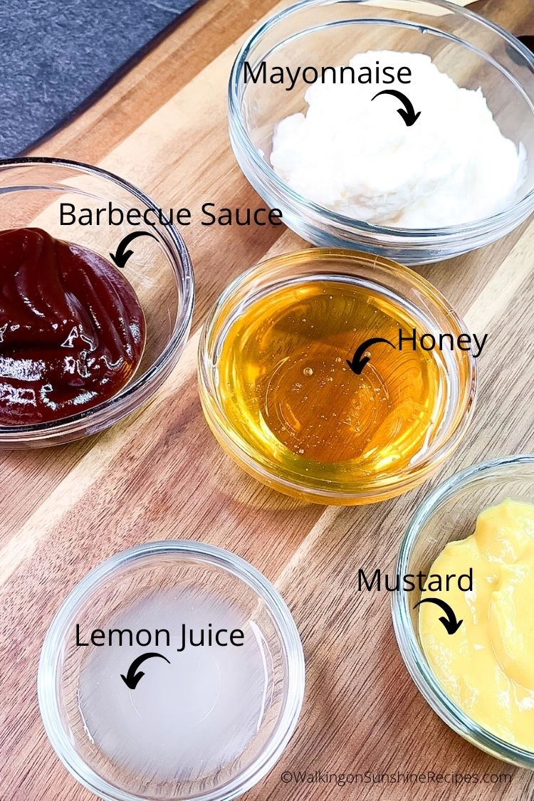 Ingredients for copycat Chick Fil A Dipping Sauce. 