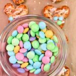 Add M&M candy pieces