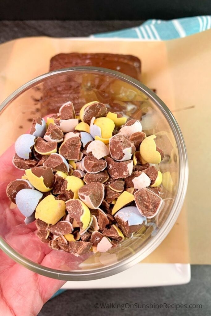 crushed Easter candy chopped.
