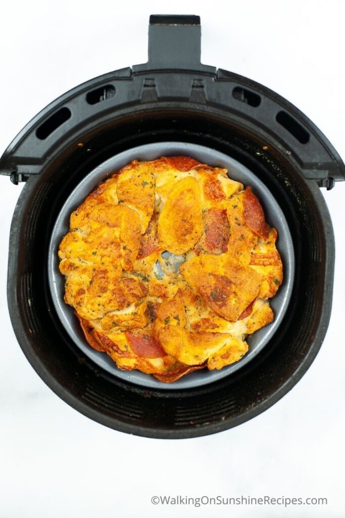 baked pizza monkey bread in air fryer. 