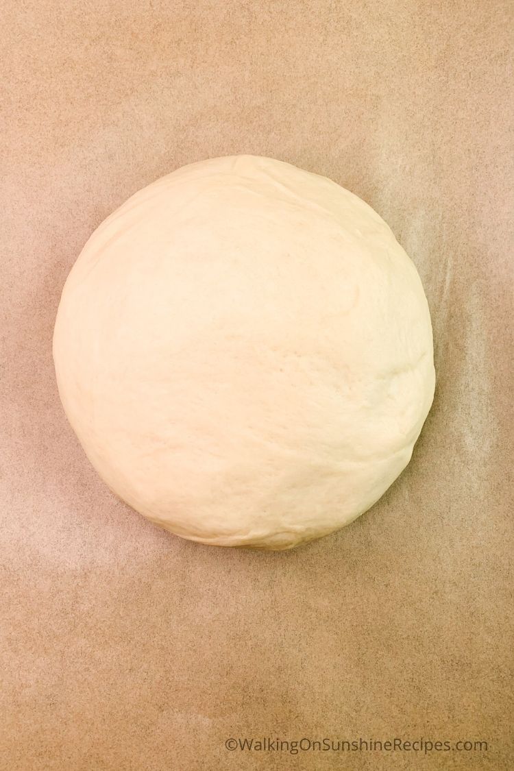 round loaf of bread machine dough. 