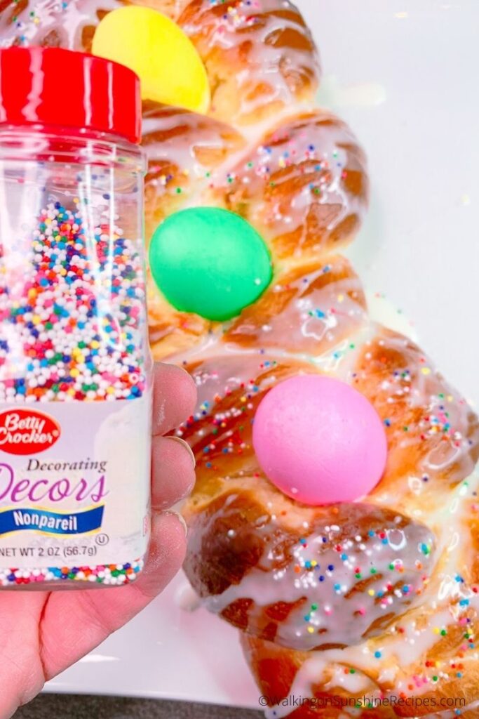 Sprinkles for Easter egg braid.