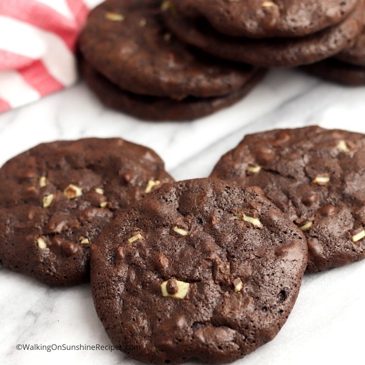 Brownie Mix Mint Chip Cookies - Walking On Sunshine Recipes