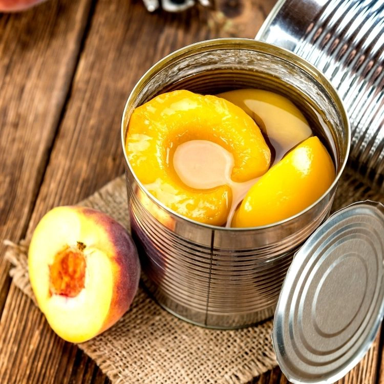 open can of peaches. 