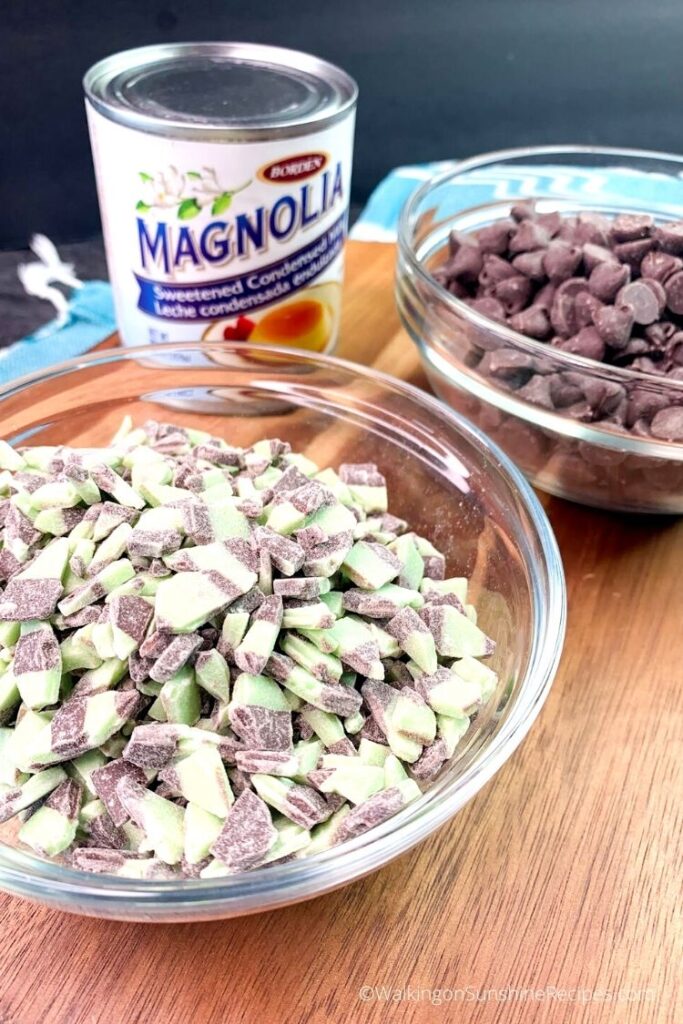 Ingredients in glass bowls.