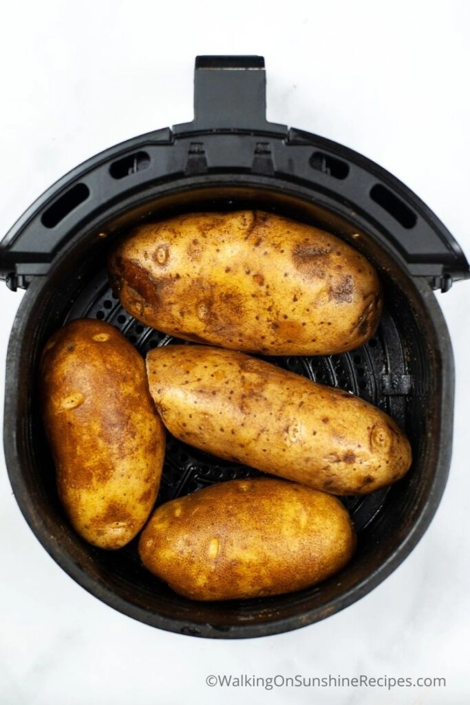 cooking russet potatoes in an air fryer. 