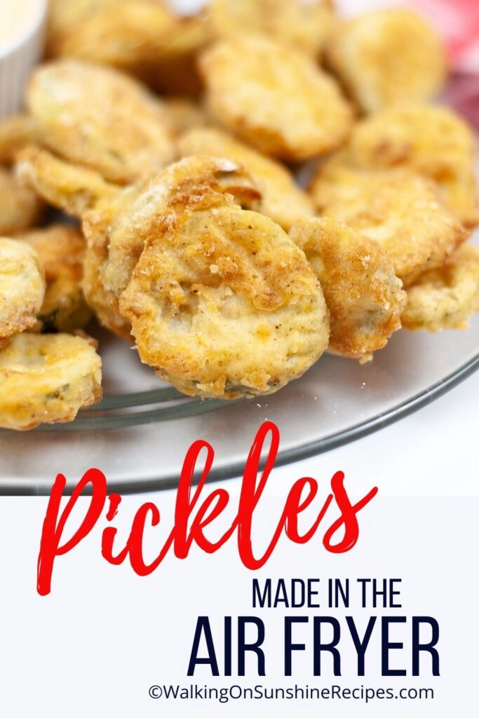 Pickles fried in batter in the air fryer. 
