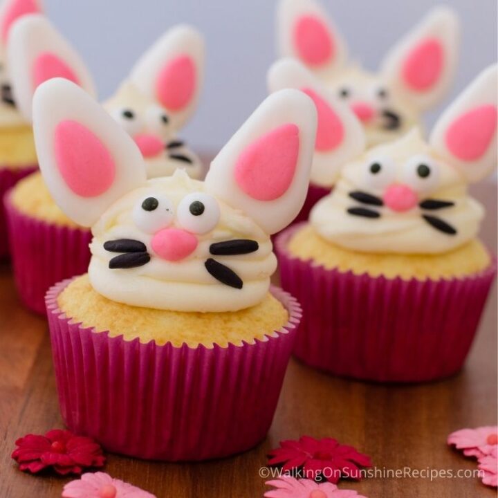 Easter Bunny Cupcakes Recipe - Walking On Sunshine Recipes