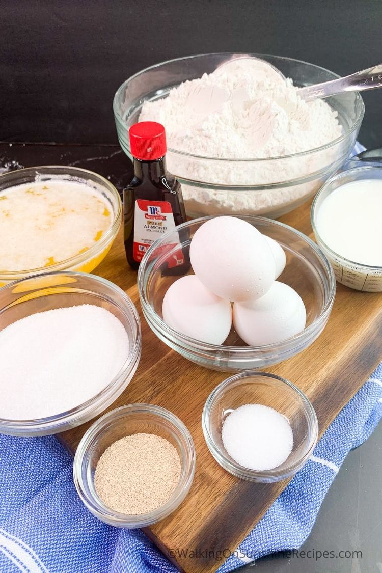 Ingredients for Traditional Easter Bread.