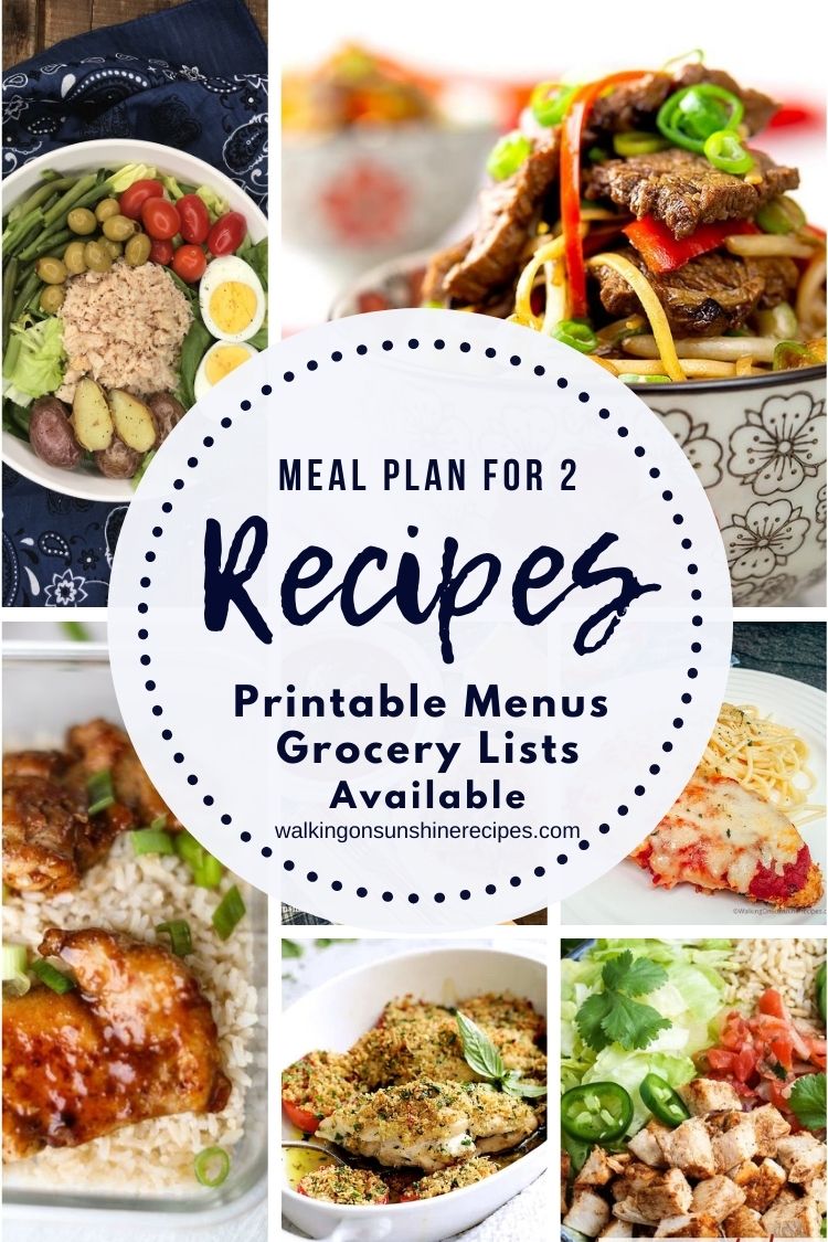 How to Meal Plan for 2 Adults - Walking On Sunshine Recipes