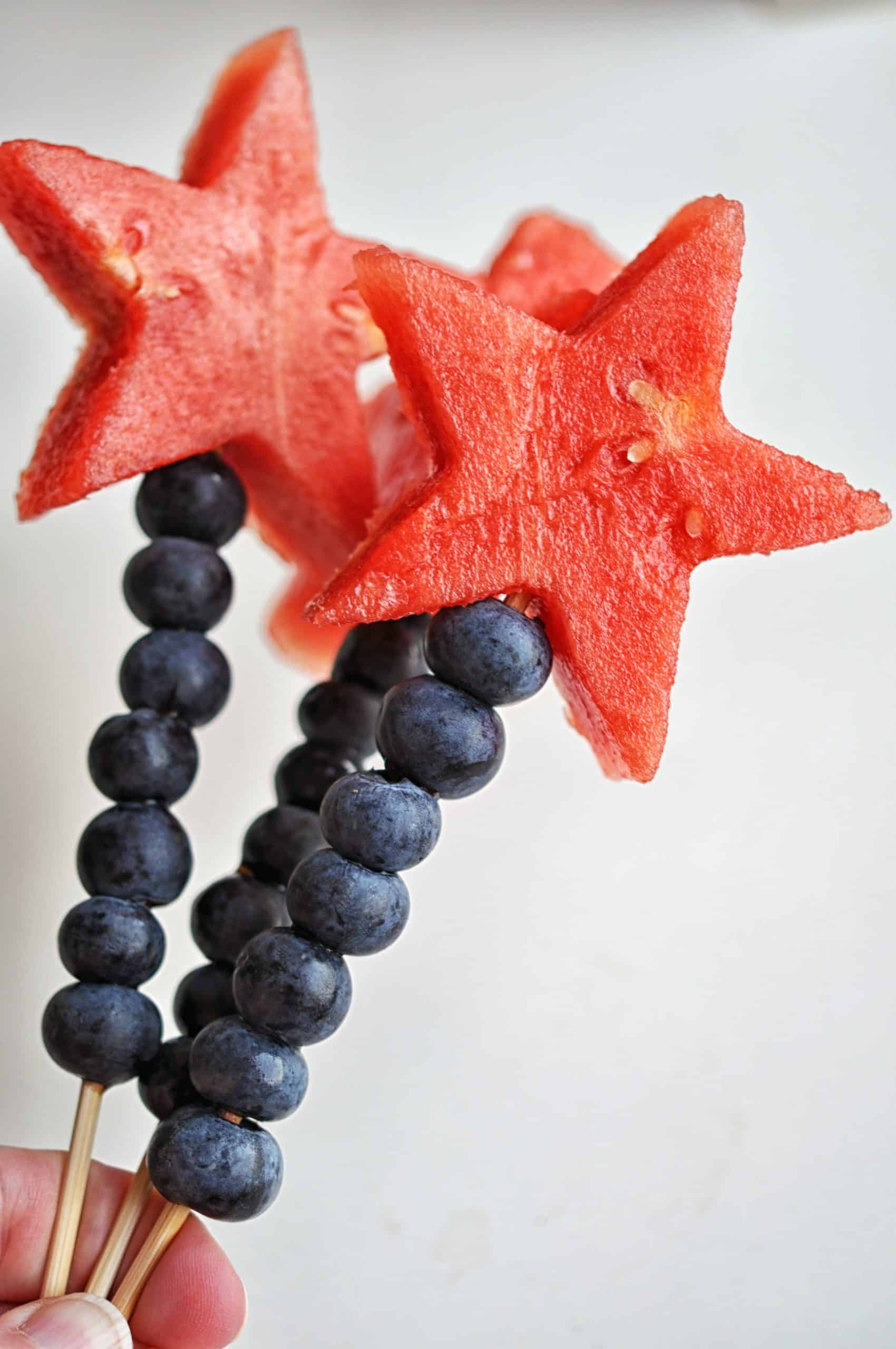 watermelon and blueberry sparklers
