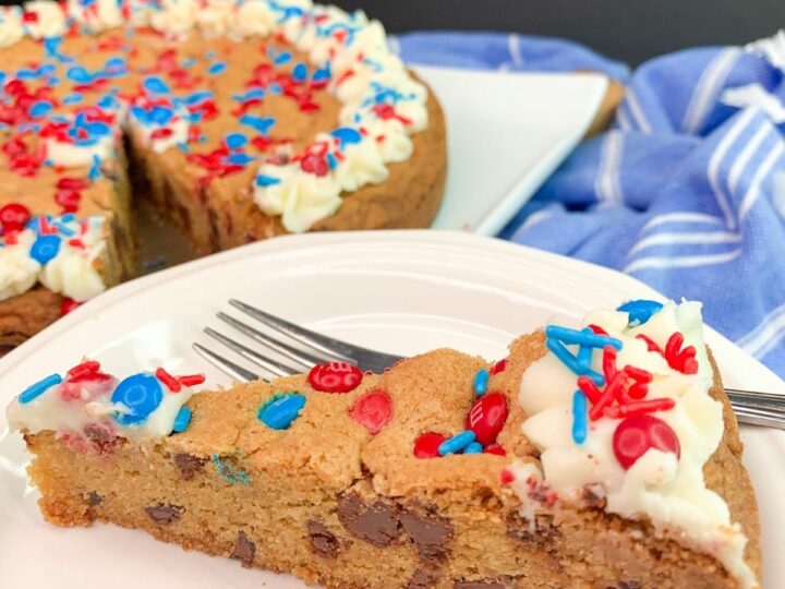 USA Flag Chocolate Chip Cookie Cake - Maggie & Molly's Bakery