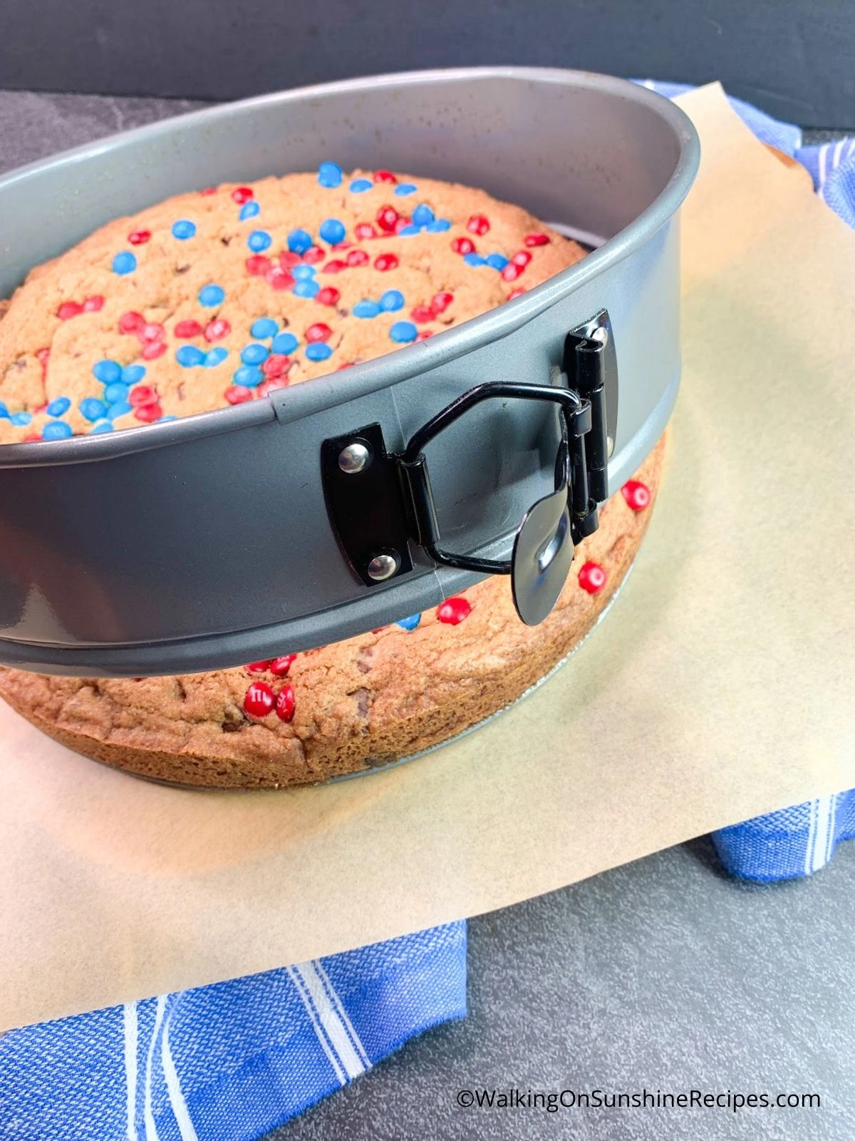 Giant Cookie Cake in Springform Pan.