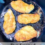 Pan Seared Chicken Cutlets in Cast Iron Pan