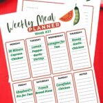 grocery list and meal plan printable.