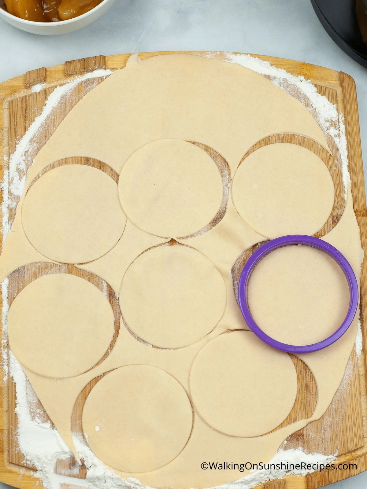 Cut out circle shapes with cookie cutter.