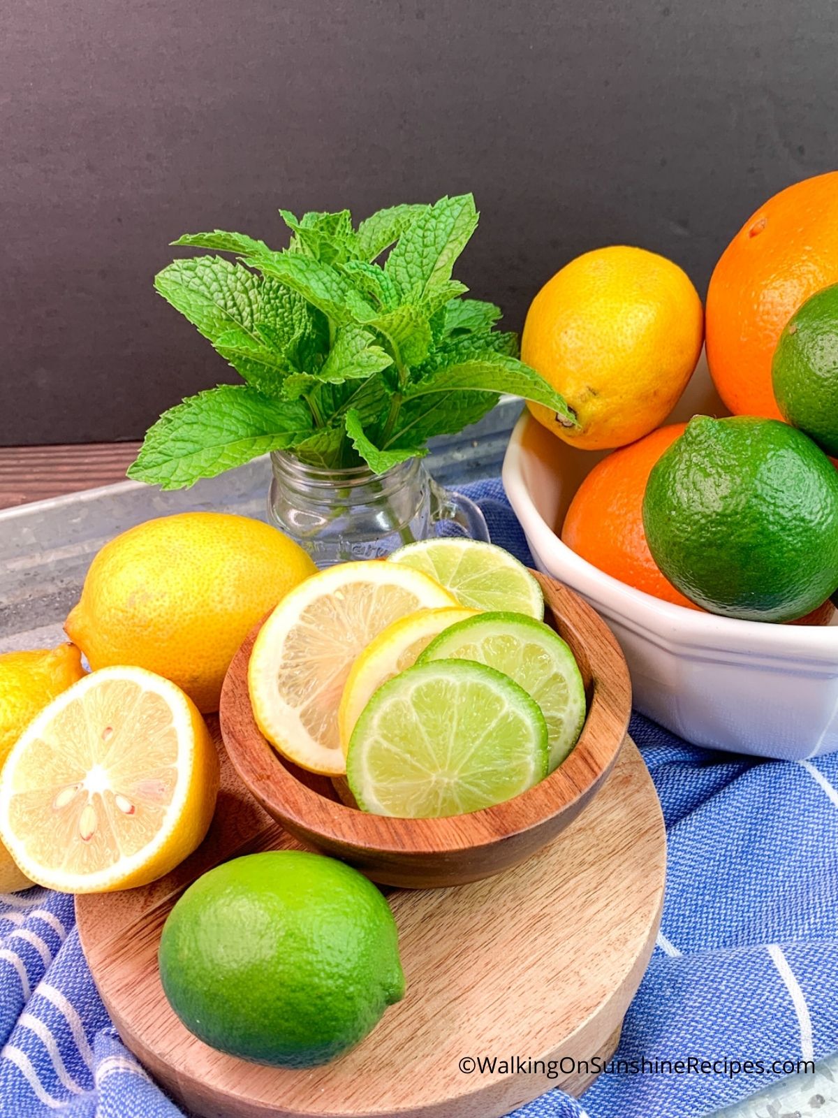 Ingredients, limes, lemons and organges.