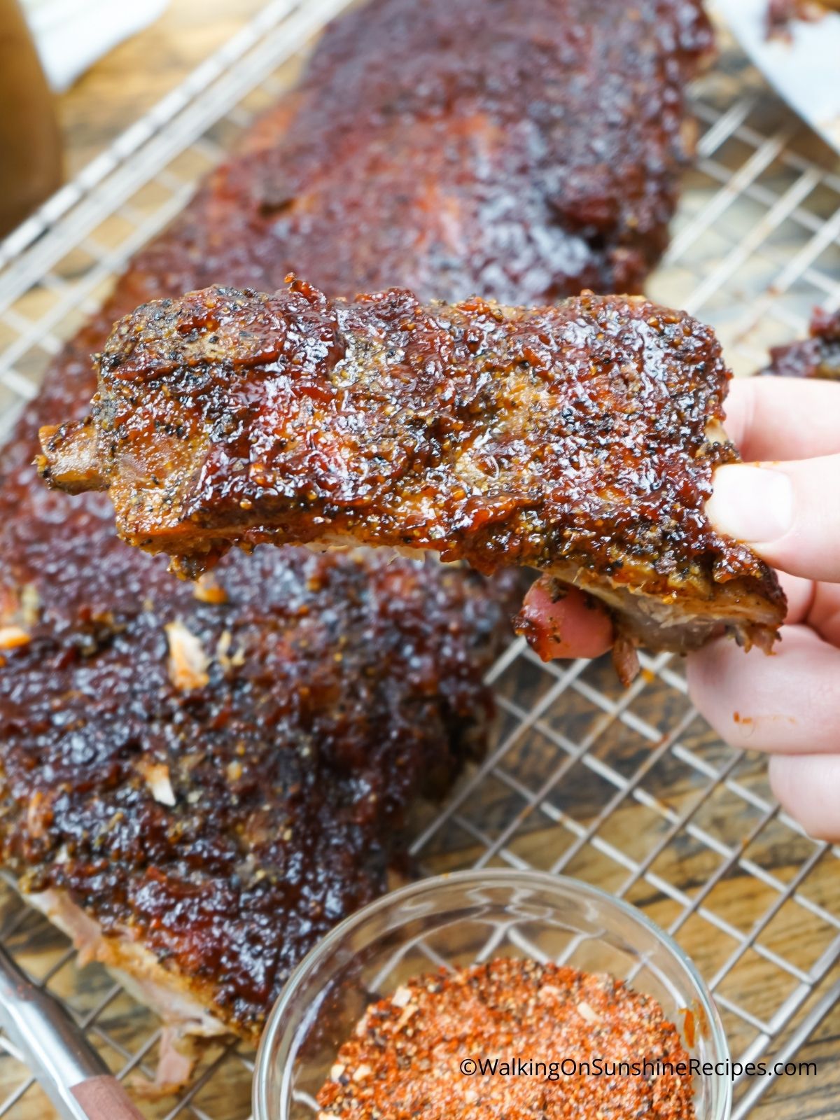 rack of barbecue ribs. 