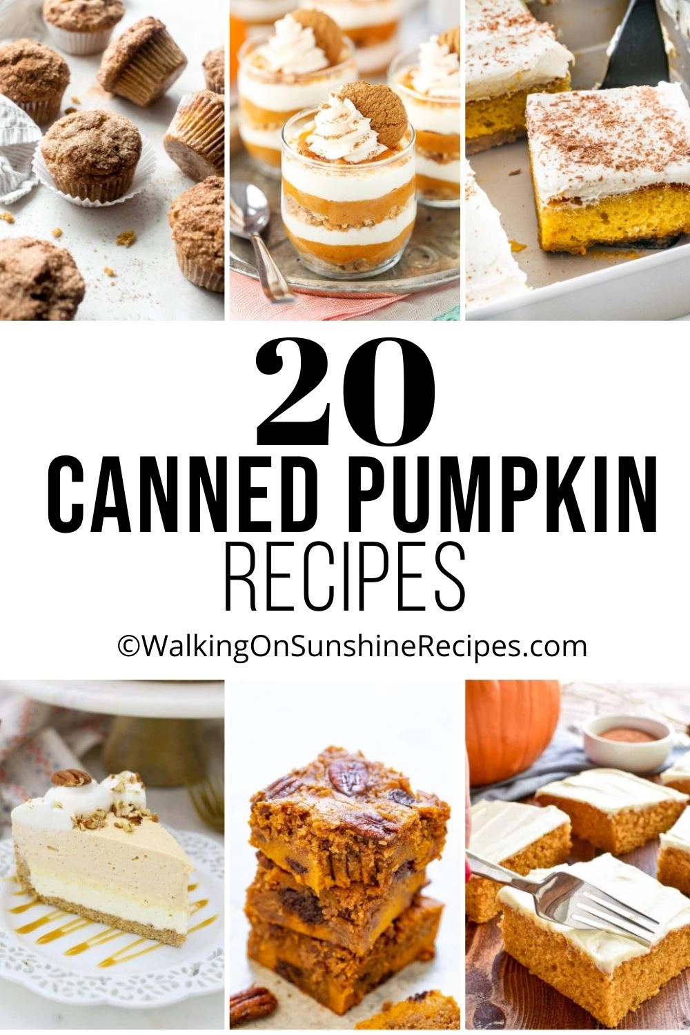 20 different canned pumpkin desserts. 