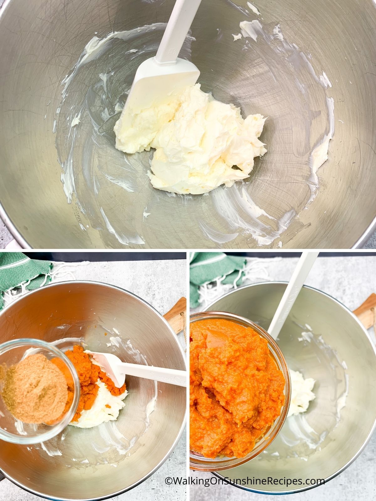 Cream cheese mixture with pumpkin.