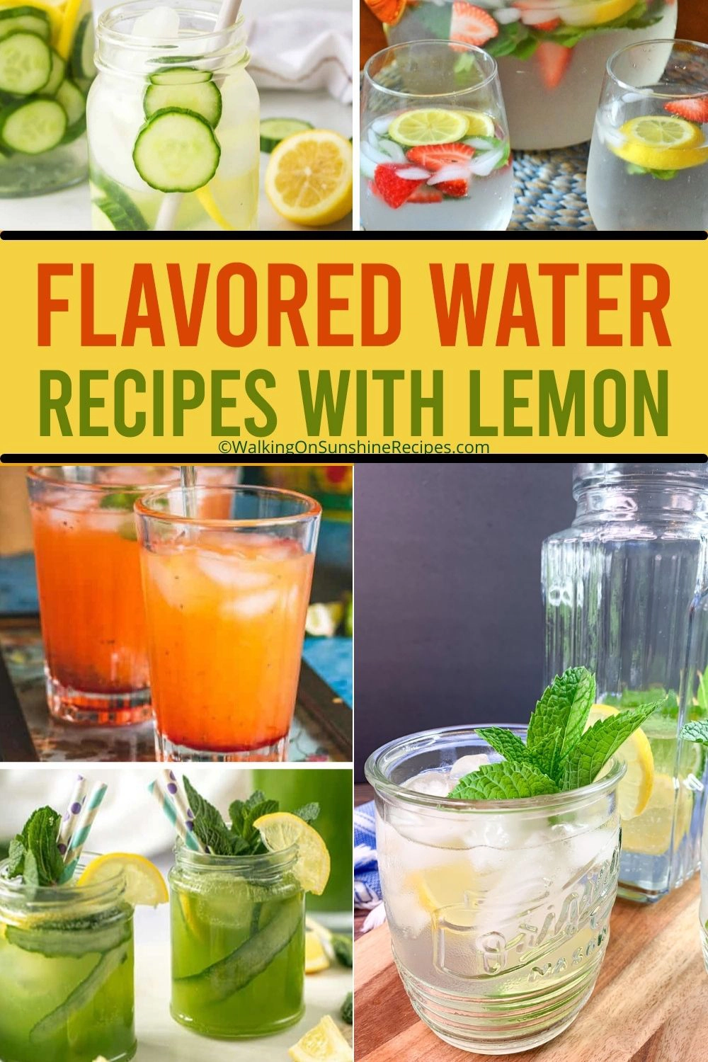Flavored Water Recipes with Lemon Pin