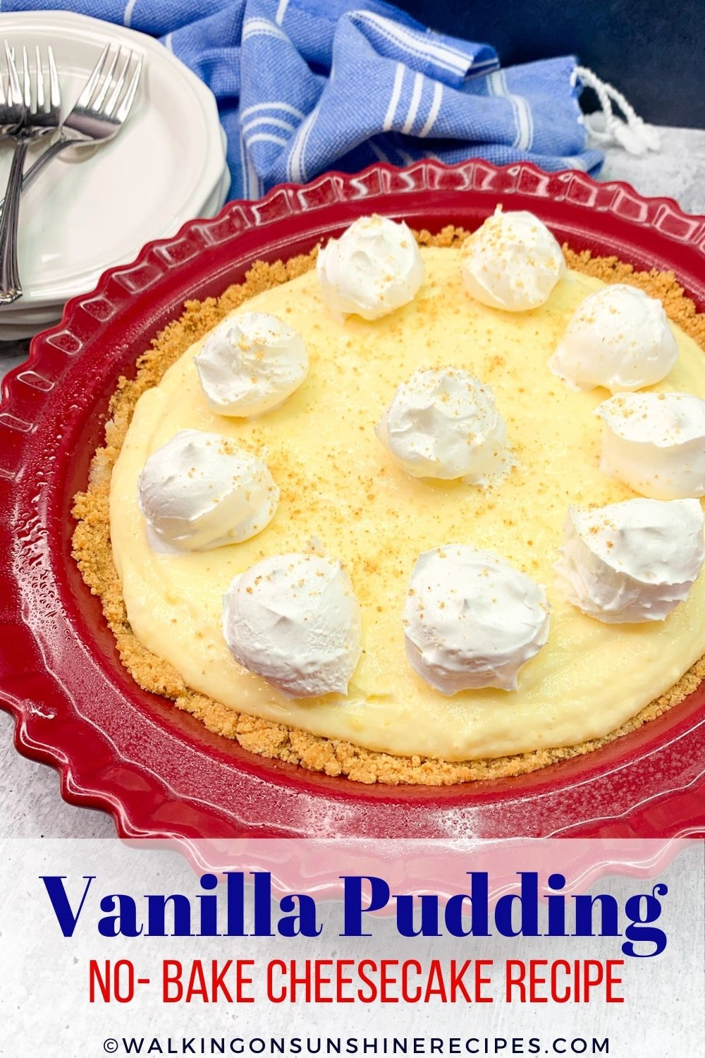 Vanilla Pudding Cheesecake Recipe Pin