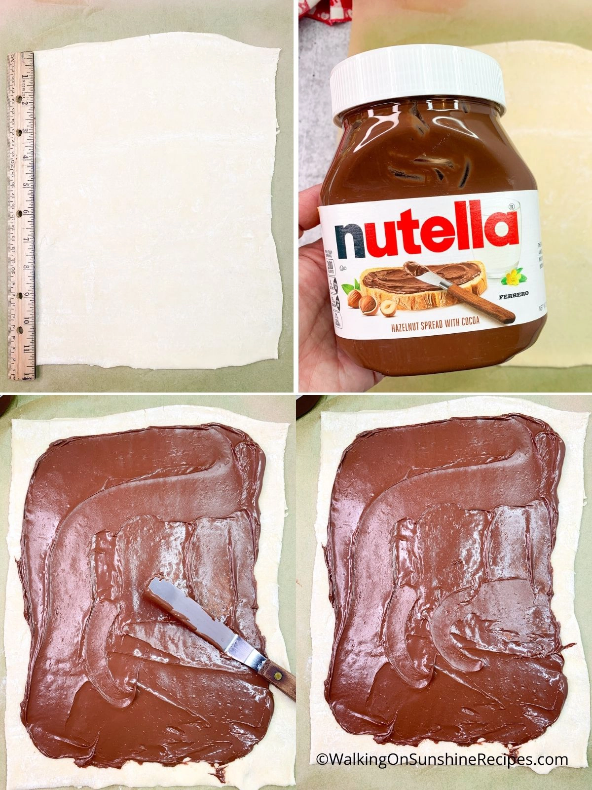 Spread Nutella on Puff Pastry
