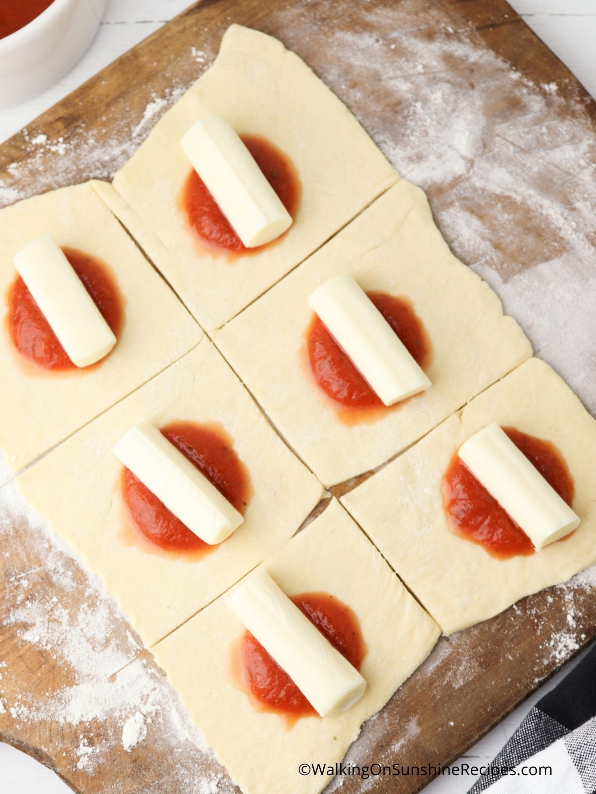 Add cheese sticks.