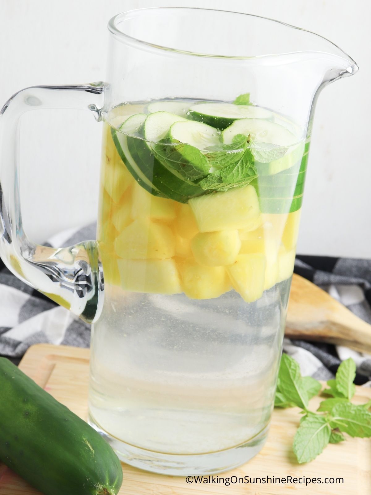 Add water to pitcher.