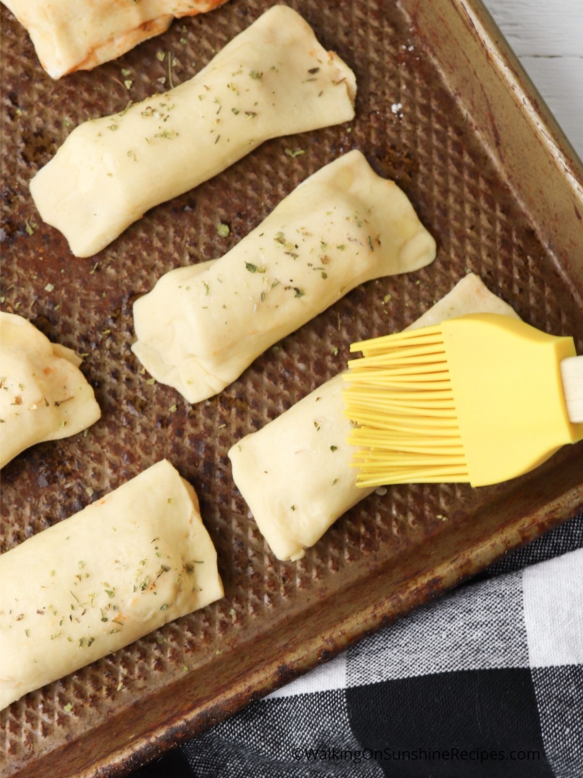 Brush with melted butter.