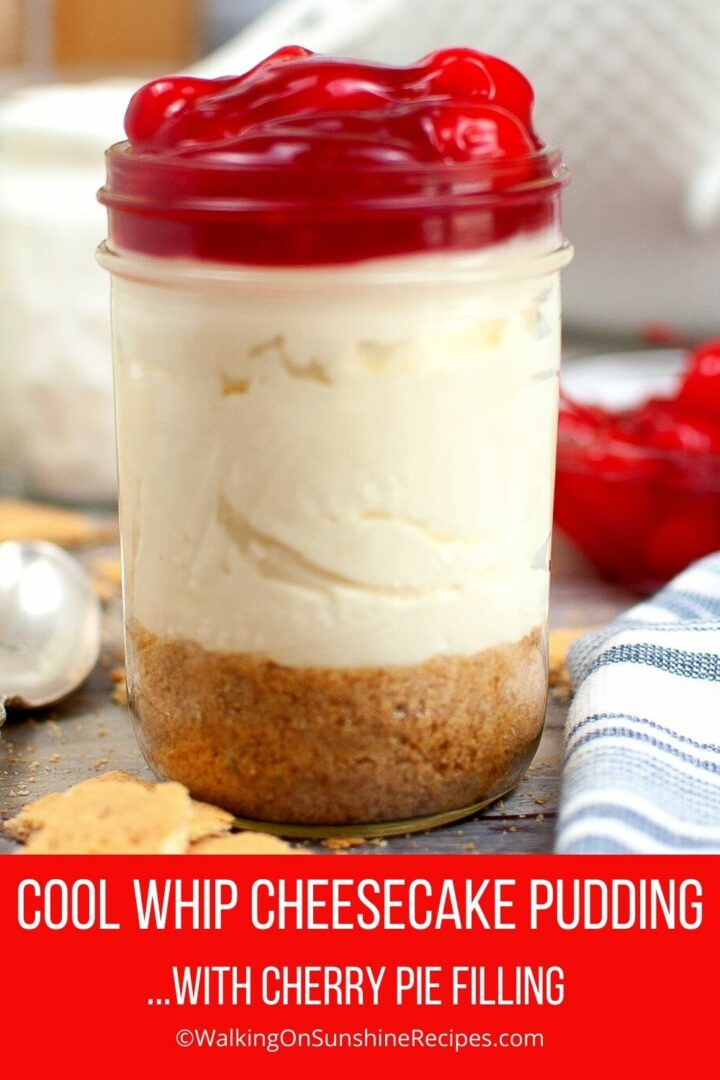 Cool Whip and Cheesecake Pudding with Cherry Pie Filling