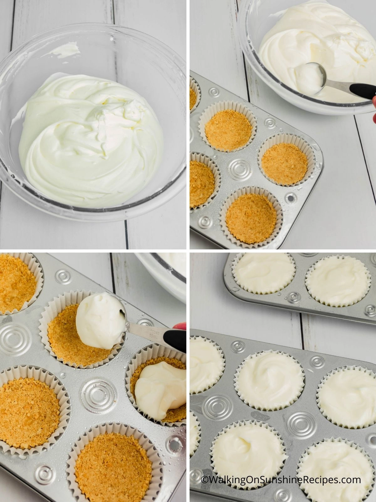 Fill muffin pans with cream cheese vanilla pudding mixture.