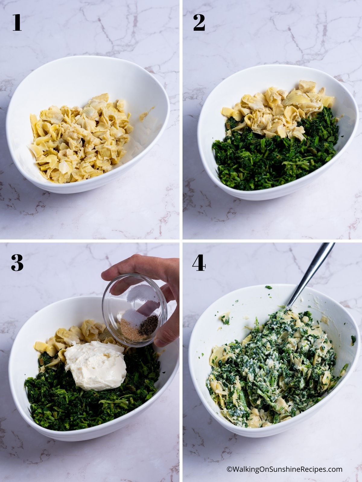 Combine ingredients together.