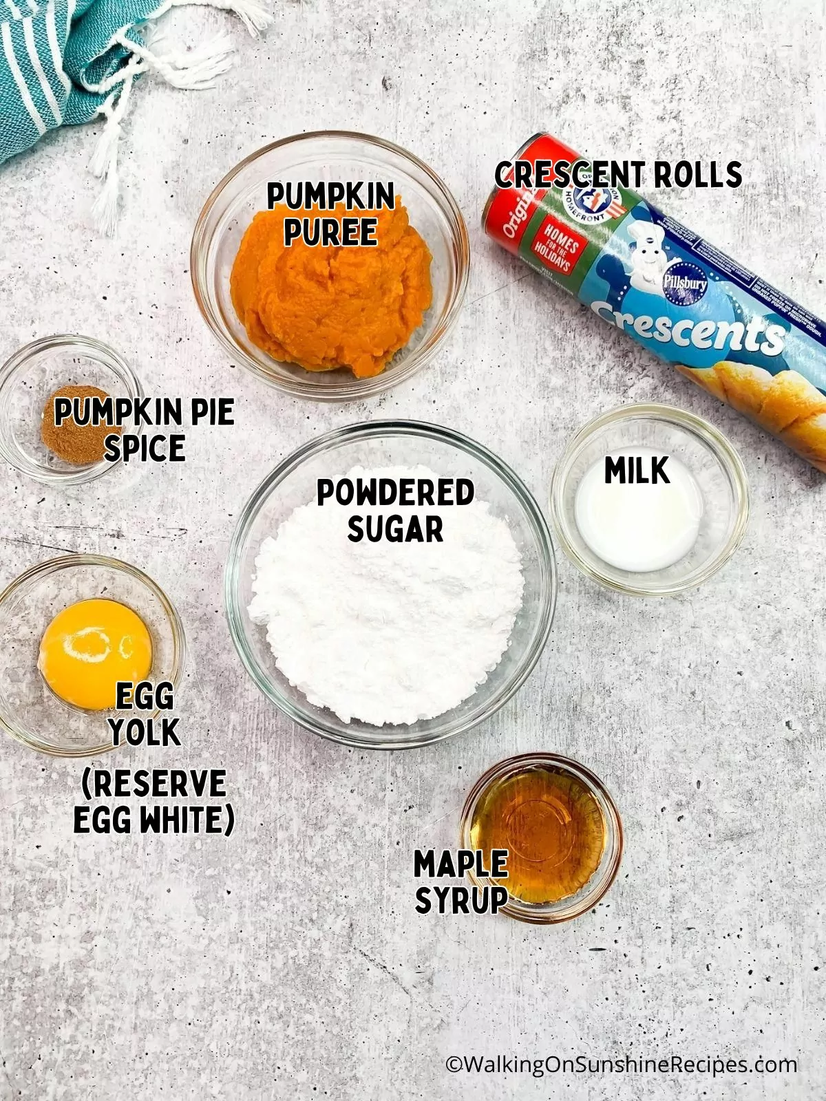 Ingredients for Pumpkin Pie Crescent Rolls