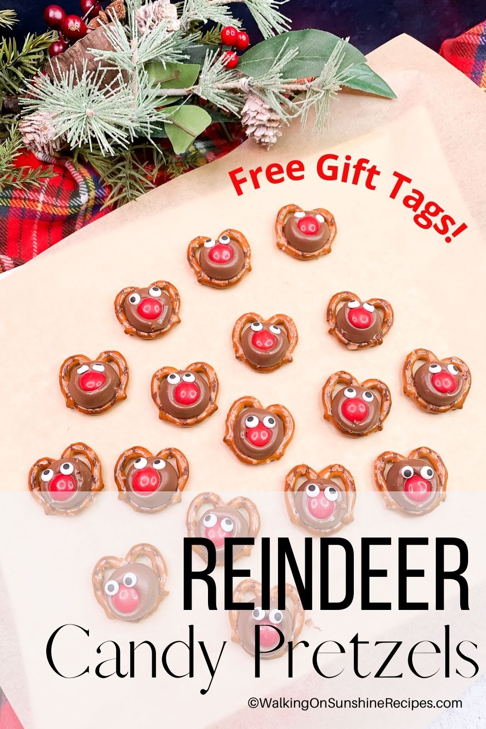 reindeer pretzel treats. 