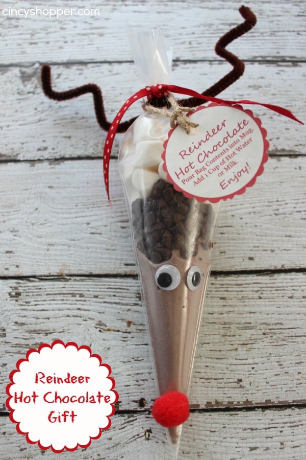 Reindeer Hot Chocolate Cones (DIY With Printable Tags) - Sugar and Soul