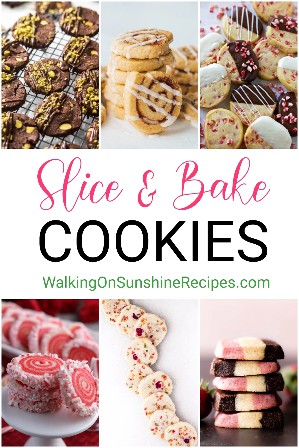 a collection of slice and bake cookies. 