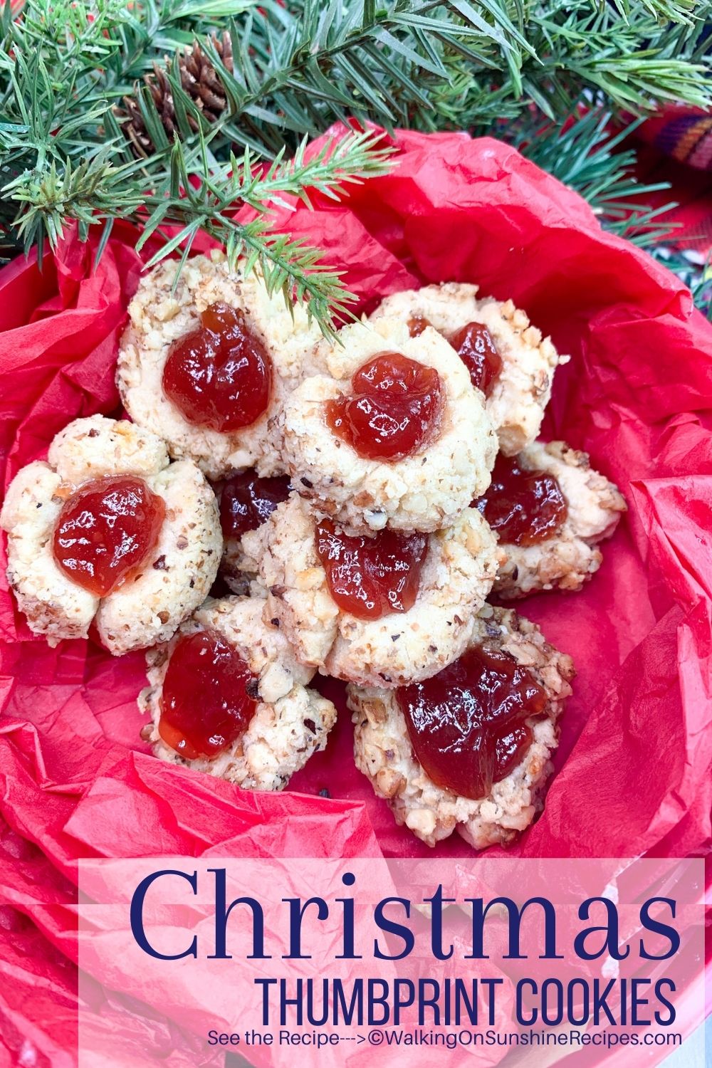 Christmas Thumbprint Cookies - Walking On Sunshine Recipes