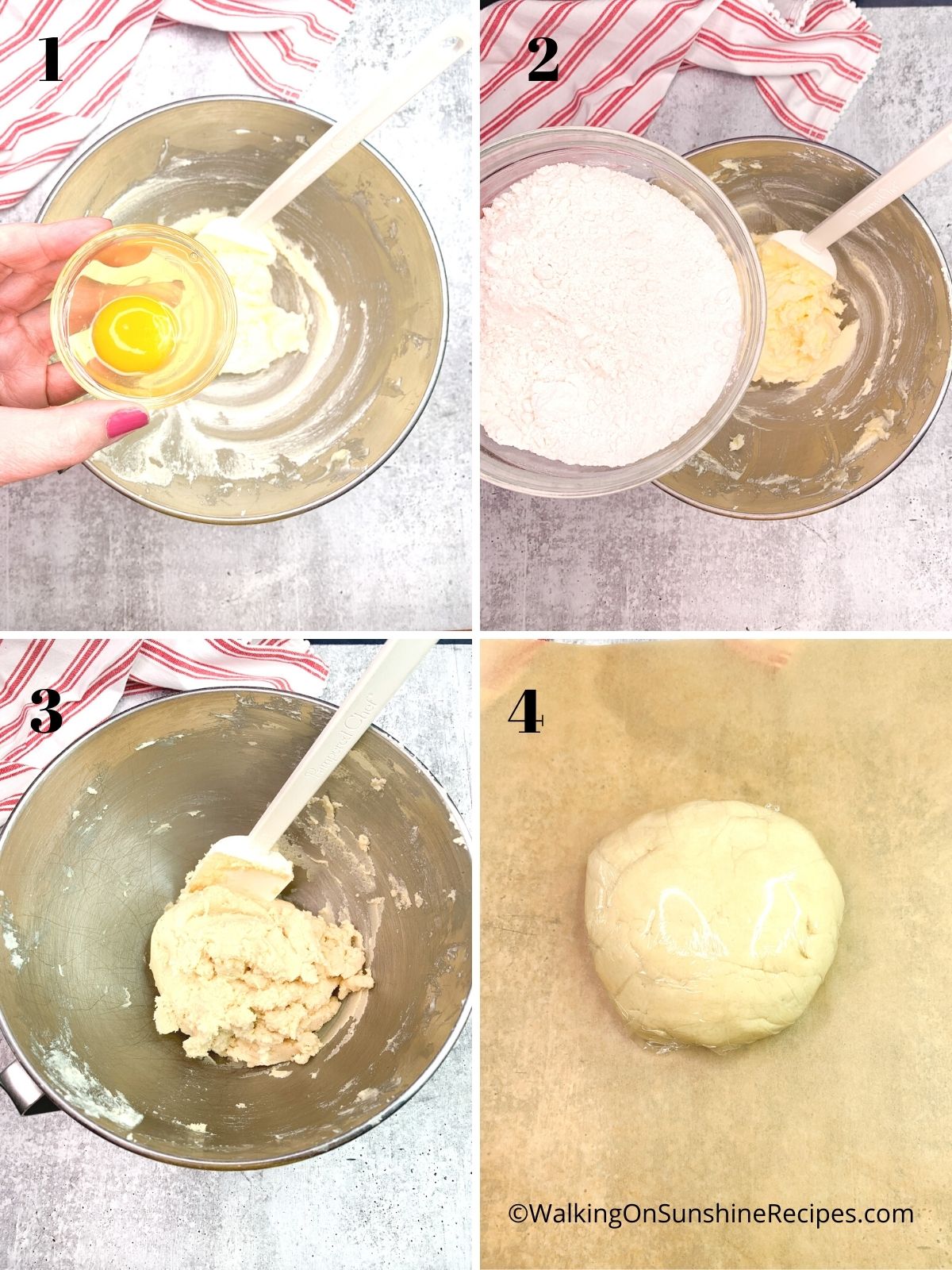 Combine ingredients to make dough.
