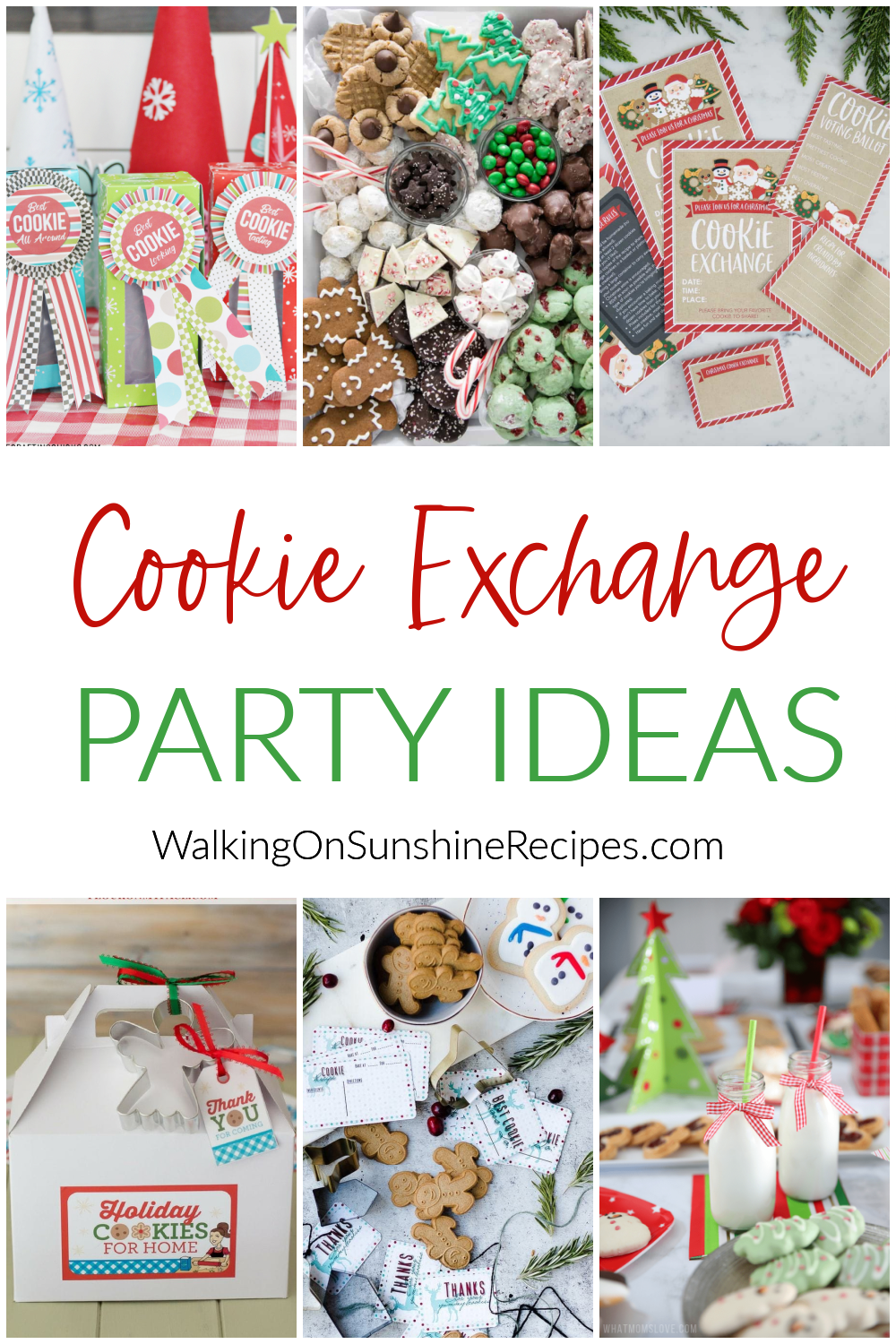 A collection of ideas for a cookie exchange party. 