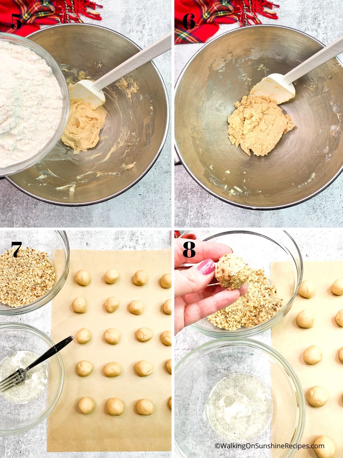 Dry ingredients and shape the dough balls.