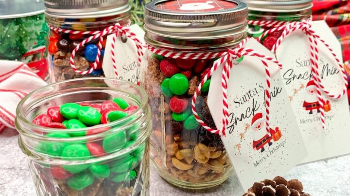 Christmas Trail Mix in a Jar - Walking On Sunshine Recipes