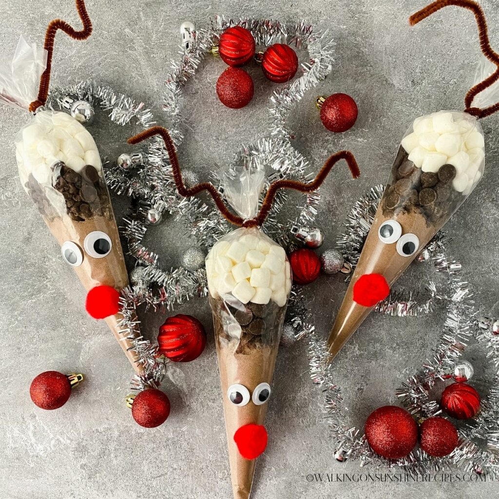 Reindeer Hot Chocolate Cone Bags - Walking on Sunshine